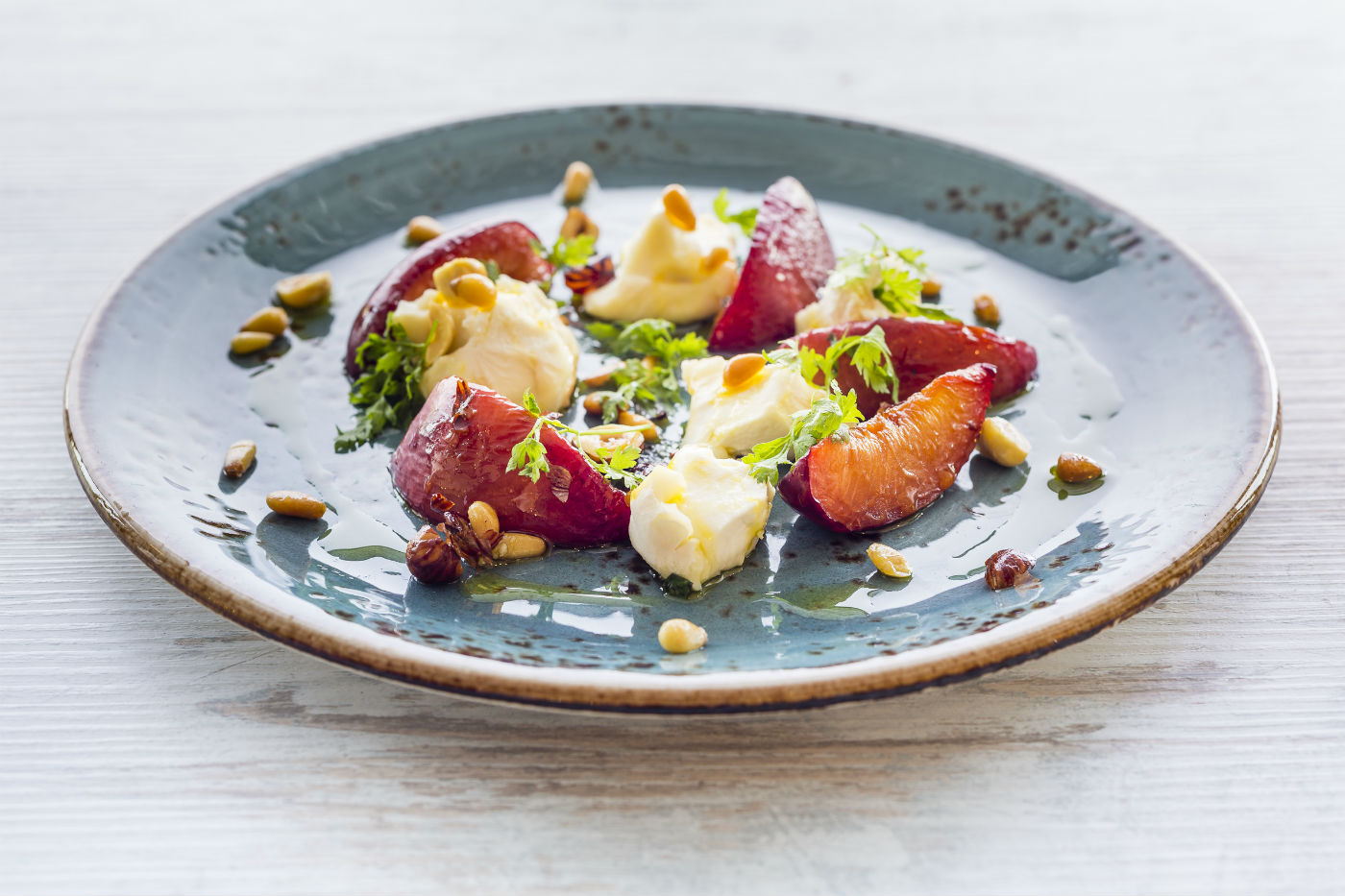 Goats cheese and thyme nectarines