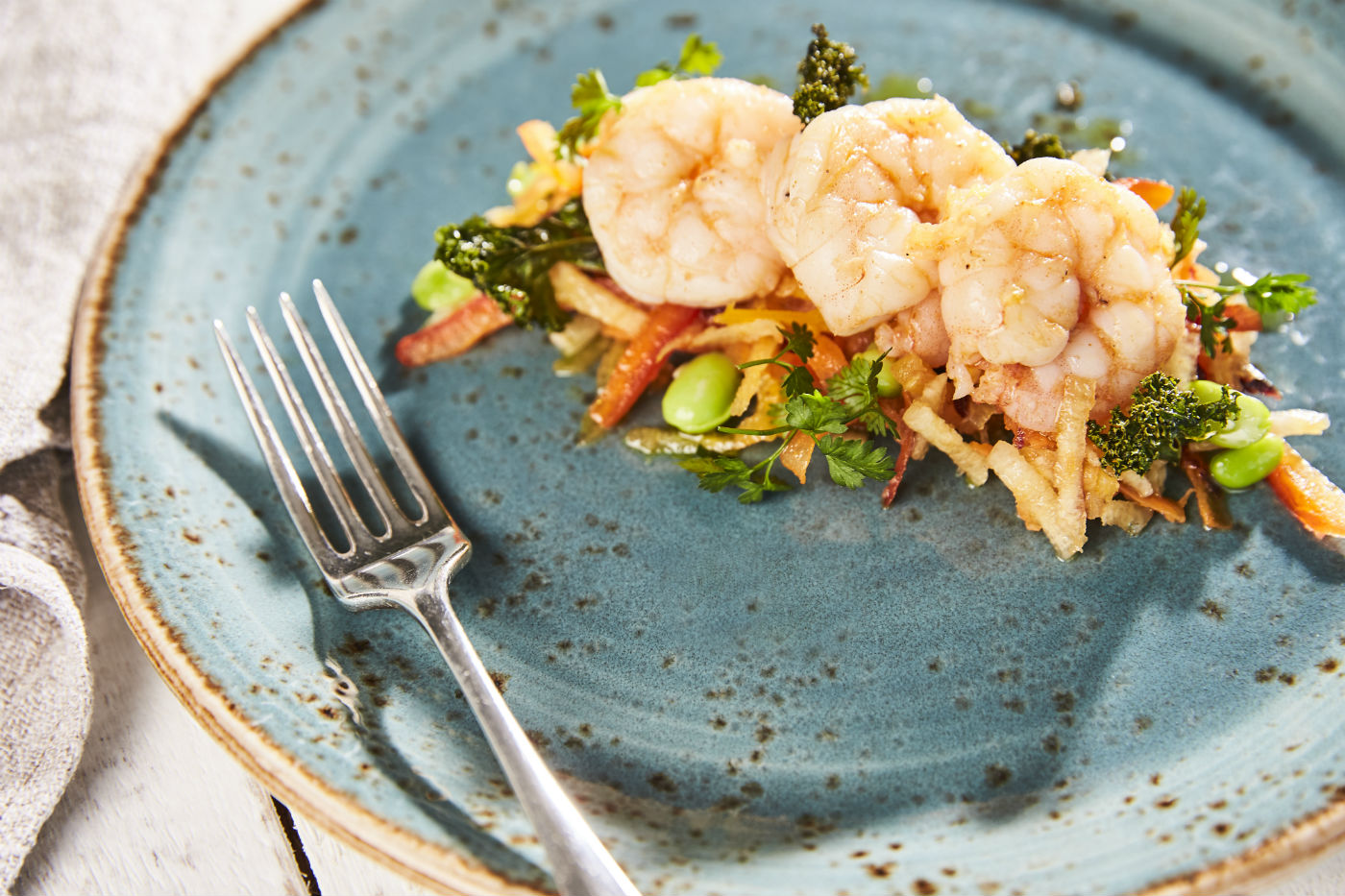 White balsamic prawns